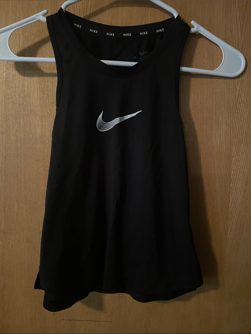 Kids Nike Black Tank with White Swoosh Logo